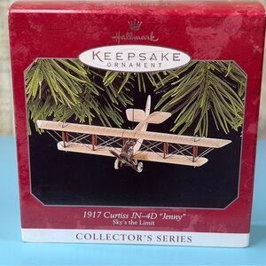 Hallmark Keepsake Ornament Sky’s The Limit 1917 Curtiss JN-40 Jenny Handcrafted